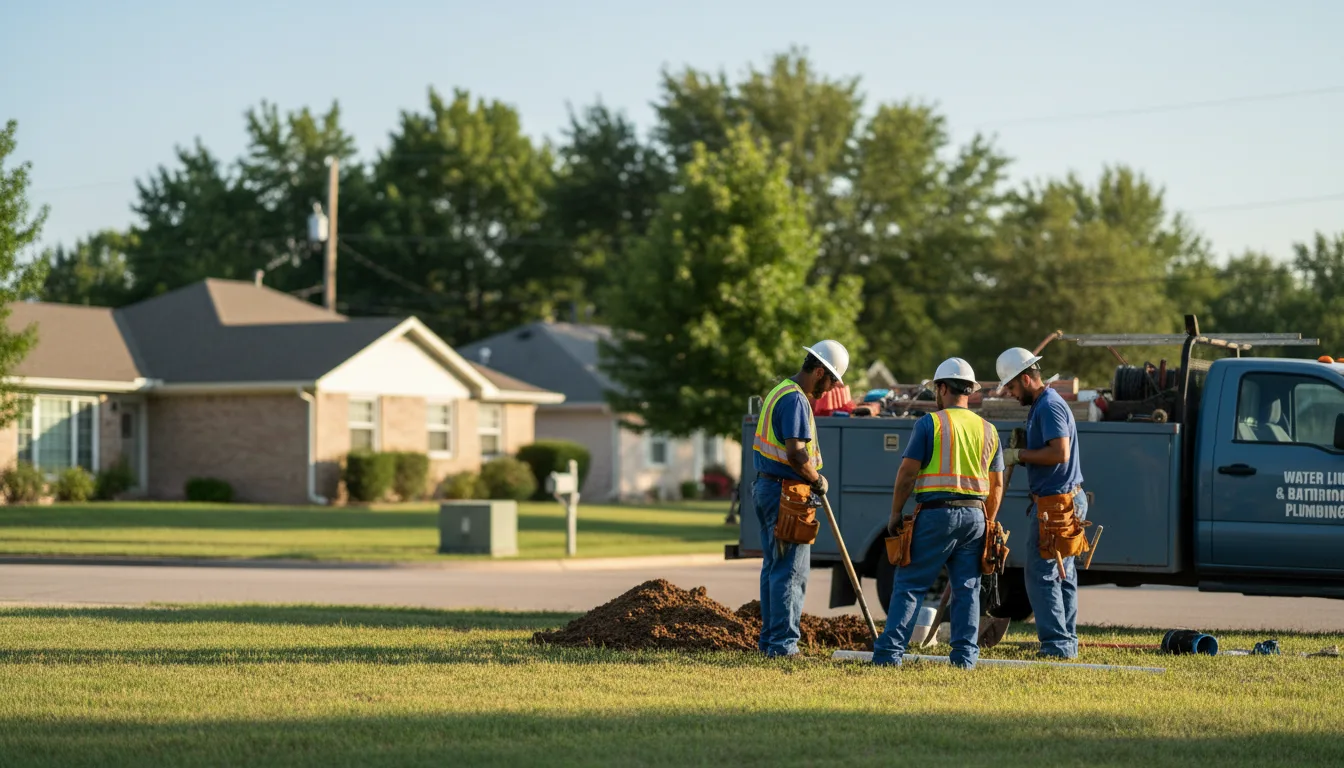 Residential water line and bathroom plumbing service in Shiner, TX